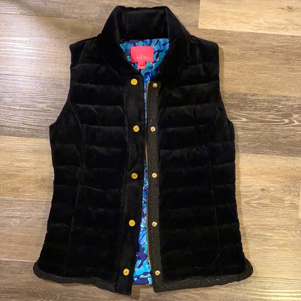 Lilly Pulitzer Iliana Puffer Vest Black/Onyx